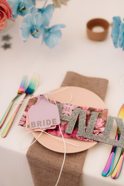 Colorful wedding reception