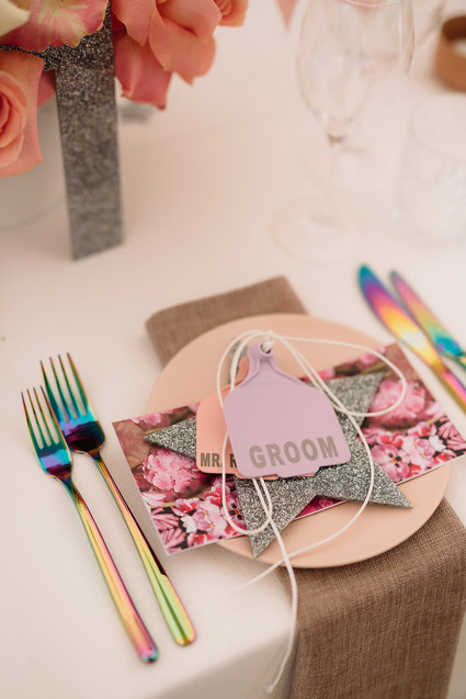 Colorful wedding reception