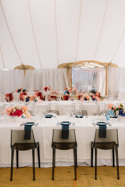 Colorful wedding reception