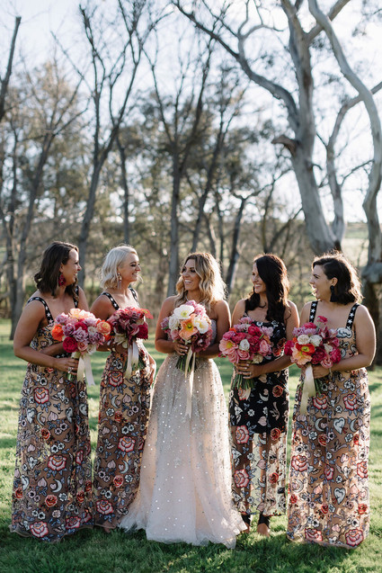 Printed bridesmaid dresses