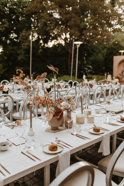 Modern earth tone tablescape