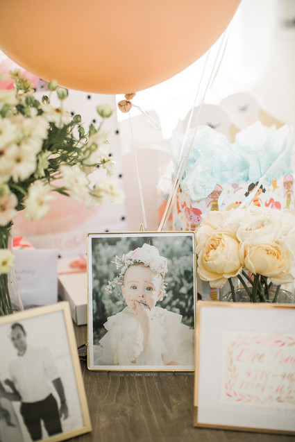 Pink floral French first birthday party
