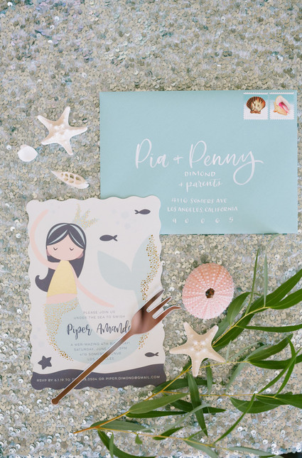 Under the sea themed birthday invitation