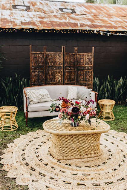 Boho wedding decor