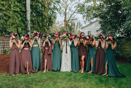 Jewel tone bridesmaids