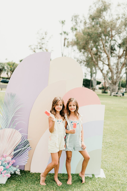 Pastel party backdrop for kids