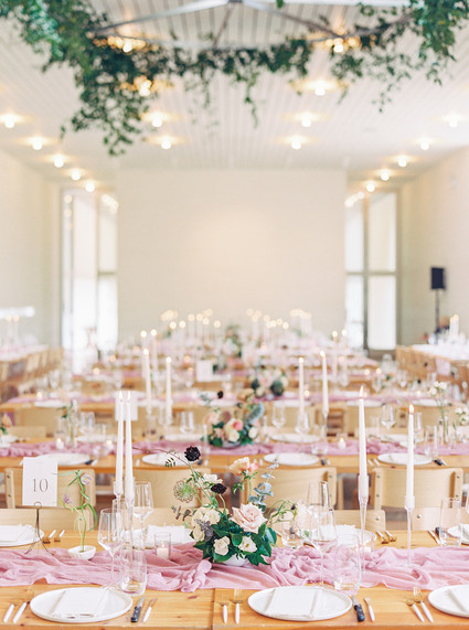 Pink wedding tablescape