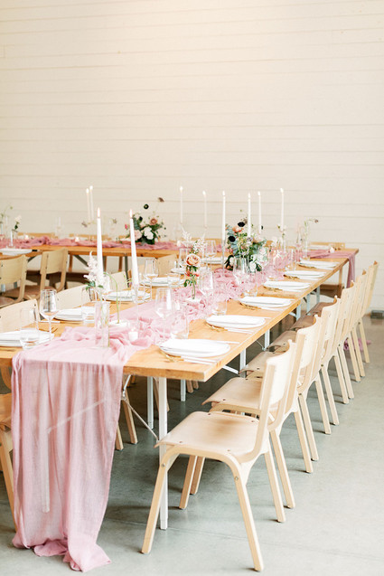 Pink wedding tablescape