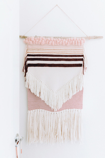 Pink weaving wall hanging