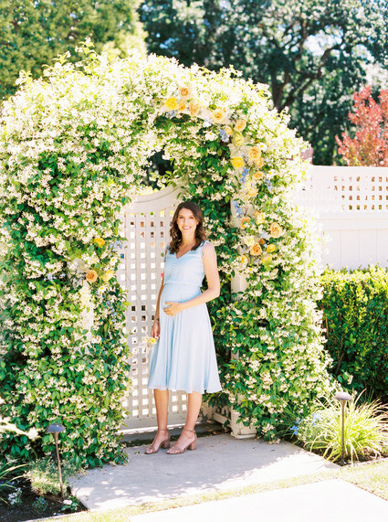 Blue + yellow celestial themed baby shower Inspiration