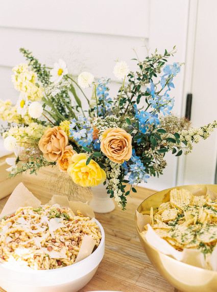 Blue + yellow celestial themed baby shower Inspiration