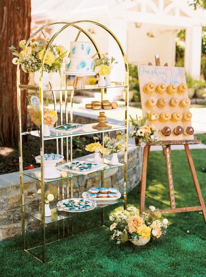 Blue + yellow celestial themed baby shower Inspiration