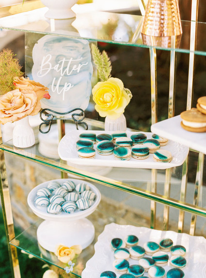Blue + yellow celestial themed baby shower Inspiration