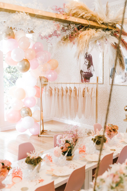 Pink + gold princess tea party 3rd birthday