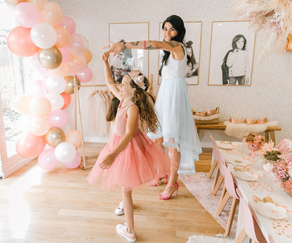 Pink + gold princess tea party 3rd birthday