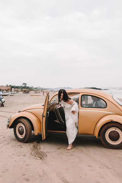 Colorful bohemian beach wedding