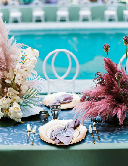 Dyed floral centerpieces