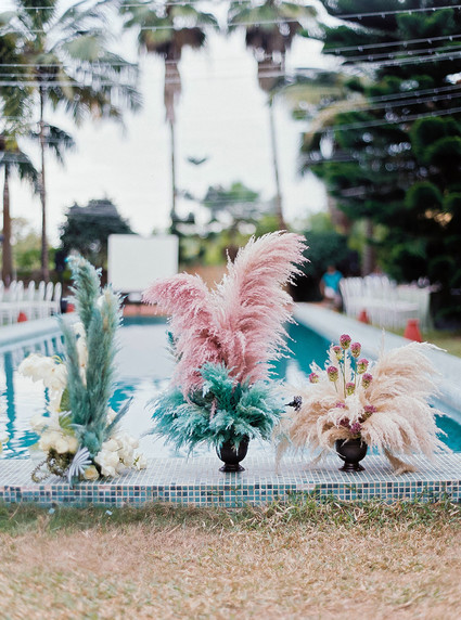 Dyed floral wedding decor