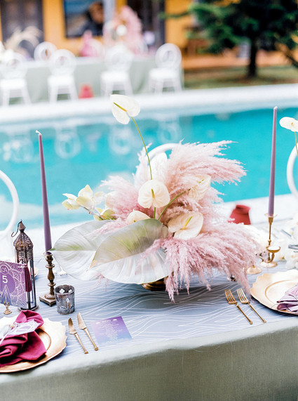 Dyed floral centerpiece