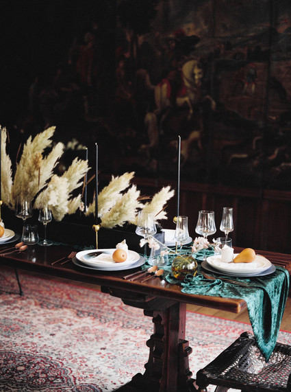 Pampas grass tablescape