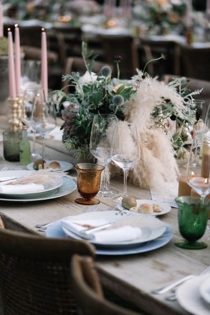 Pampas grass weddding decor