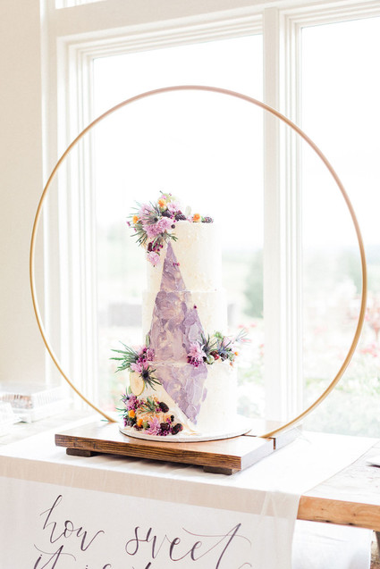 purple wedding cake