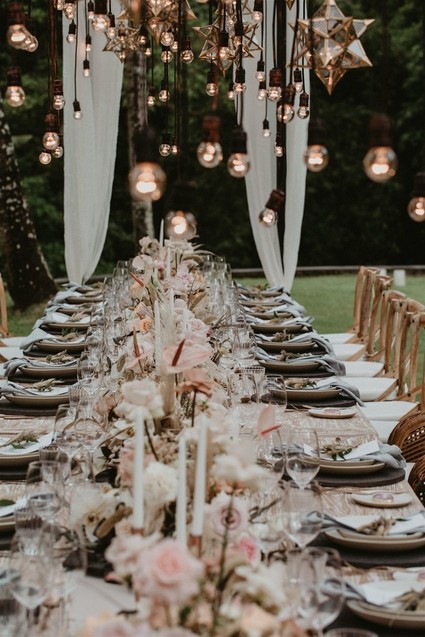 Bohemian wedding tablescape