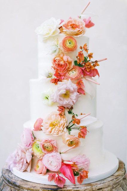 Summer floral wedding cake