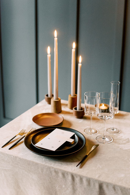 Minimalist wedding menu