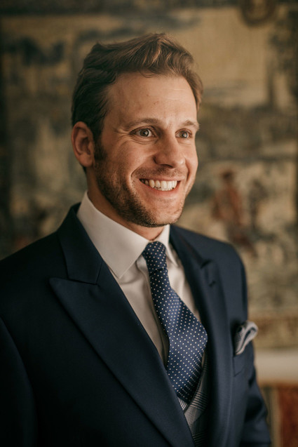 Navy groom's suit