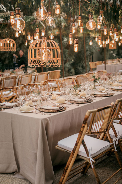 Elegant wedding tablescape with lanterns