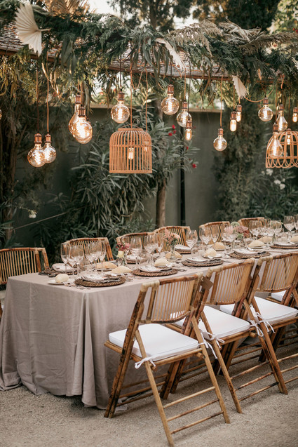 Elegant wedding tablescape with lanterns