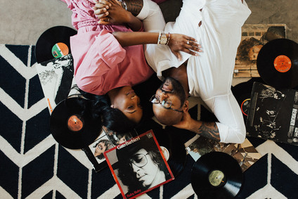 Joshua Tree engagement shoot at a desert airbnb
