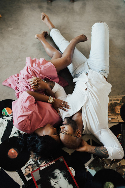 Joshua Tree engagement shoot at a desert airbnb