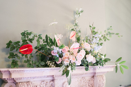 Red + pink Paris wedding