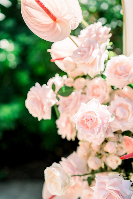 Red + pink Paris wedding