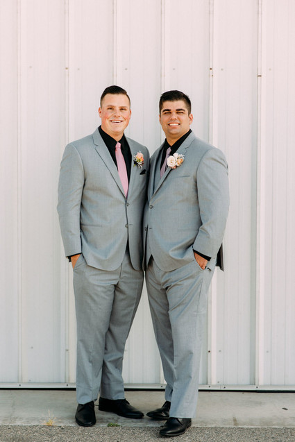 Groomsmen in gray