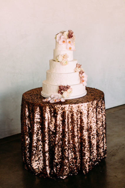 Blush floral wedding cake