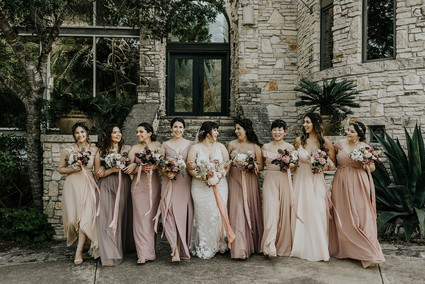 Neutral blush bridesmaid dresses