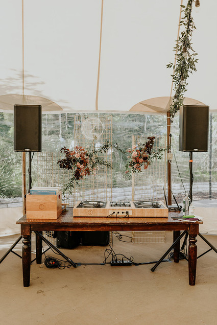 Disco balls in wedding tent