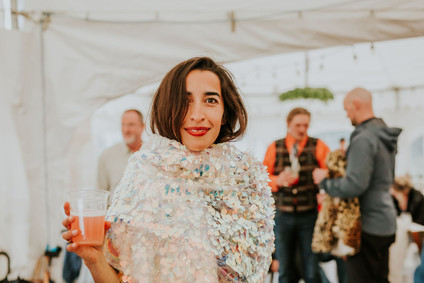 Costume party at wedding reception