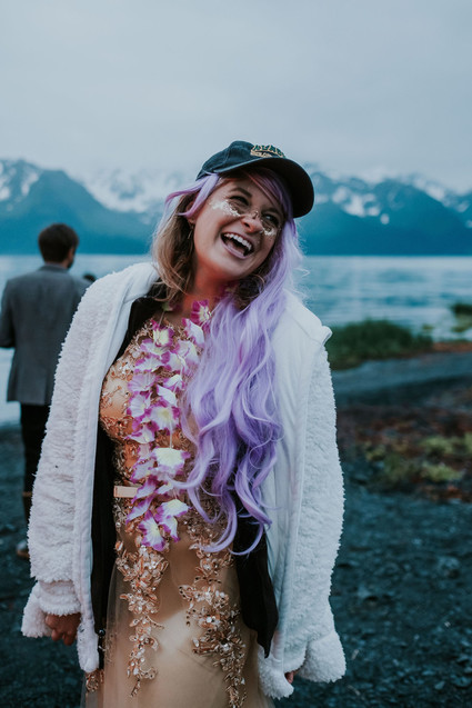 Costume party at wedding reception