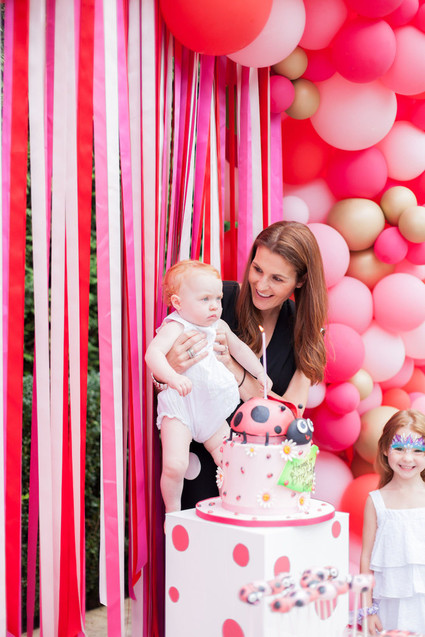 Ladybug 1st birthday cake