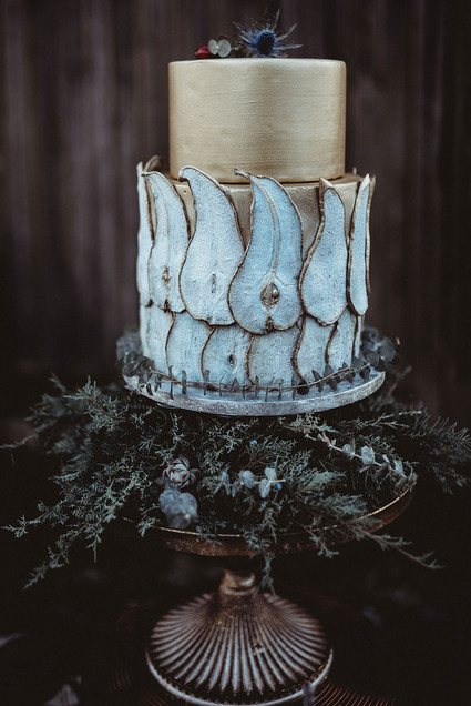 Gold wedding cake