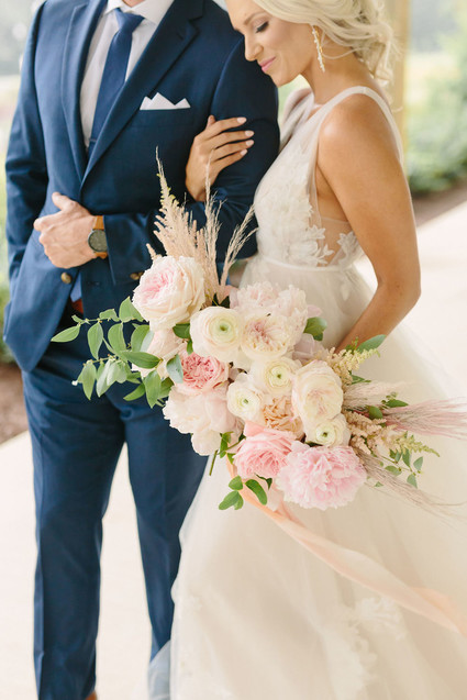 Blush and white bridal bouquet