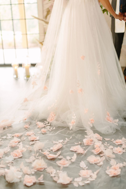 Floral bridal veil