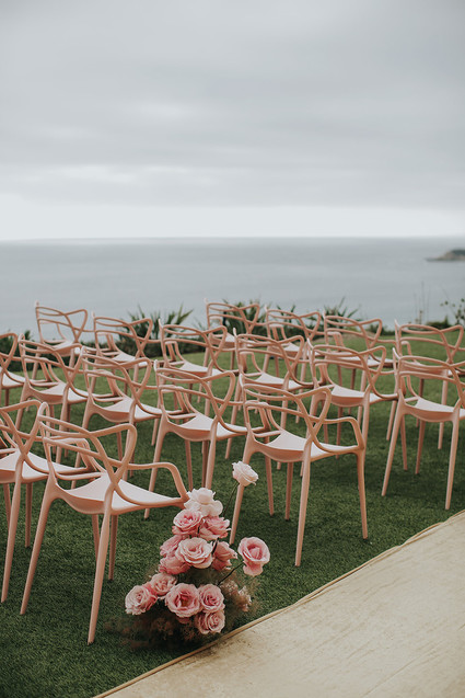 Gorgeous pink roses for wedding aisle