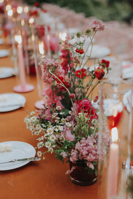 All pink wedding decor