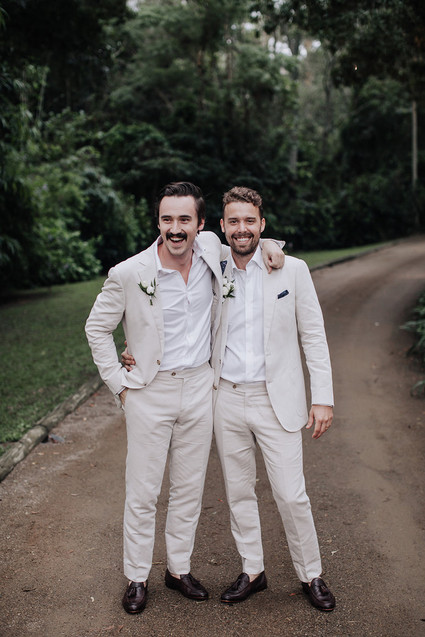 Neutral groom and groomsmen