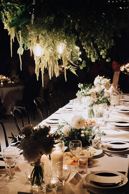 White, black and green wedding